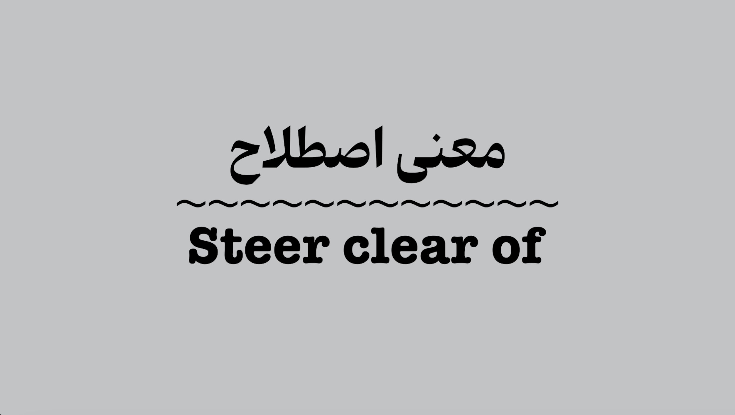 معنی اصطلاح Steer Clear Of + ویدیو