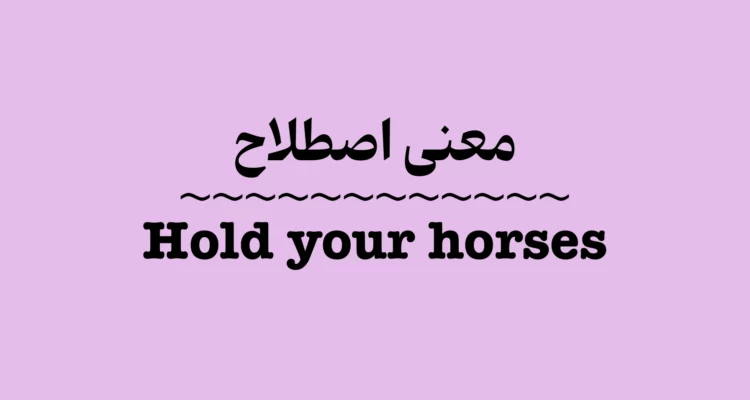 معنی و کاربرد اصطلاح Hold Your Horses