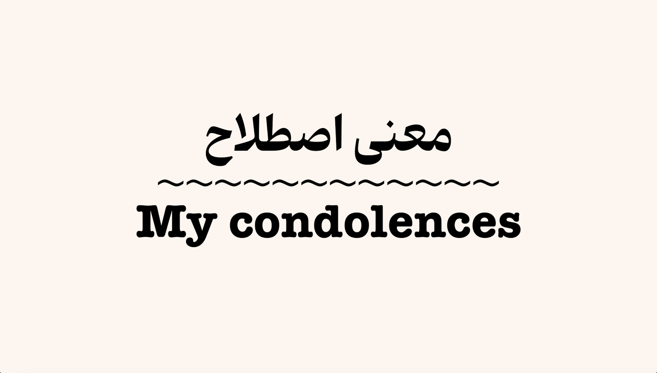 معنی اصطلاح My Condolences به زبان ساده + ویدیو