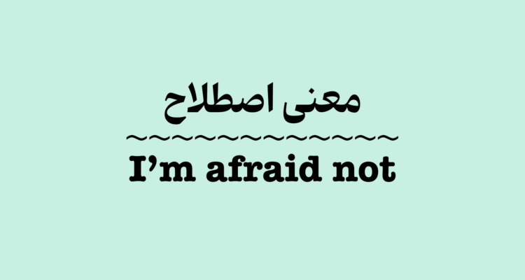 معنی و کاربرد اصطلاح I’m Afraid Not