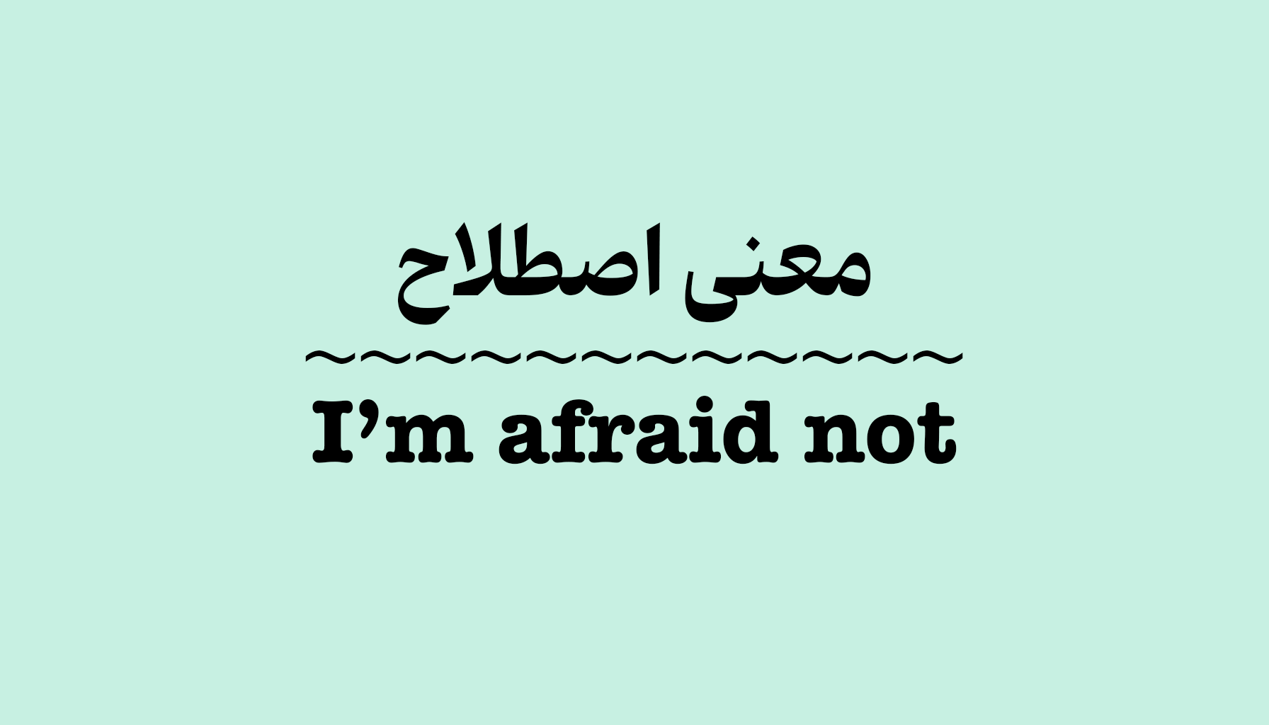 معنی و کاربرد اصطلاح I’m Afraid Not