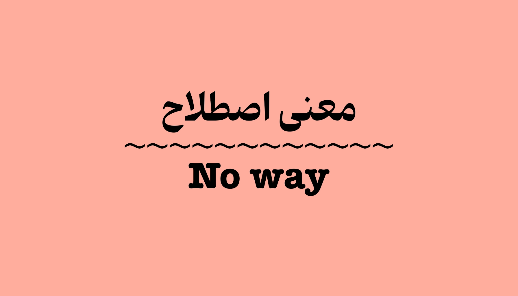 معنی و کاربرد اصطلاح No Way